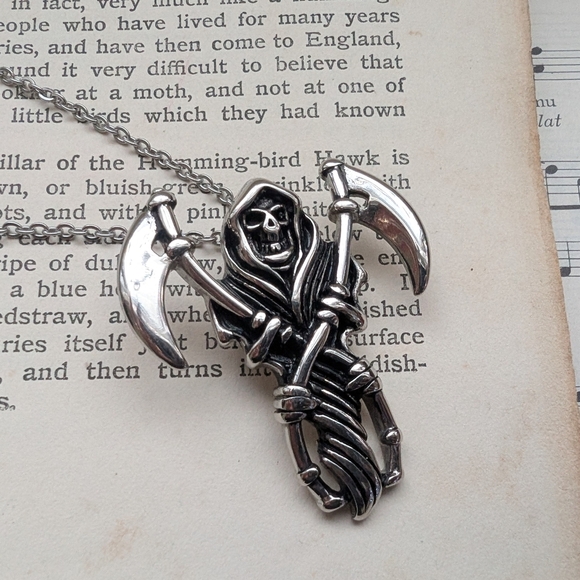 Jewelry - Silver Grim Reaper Pendant Necklace
